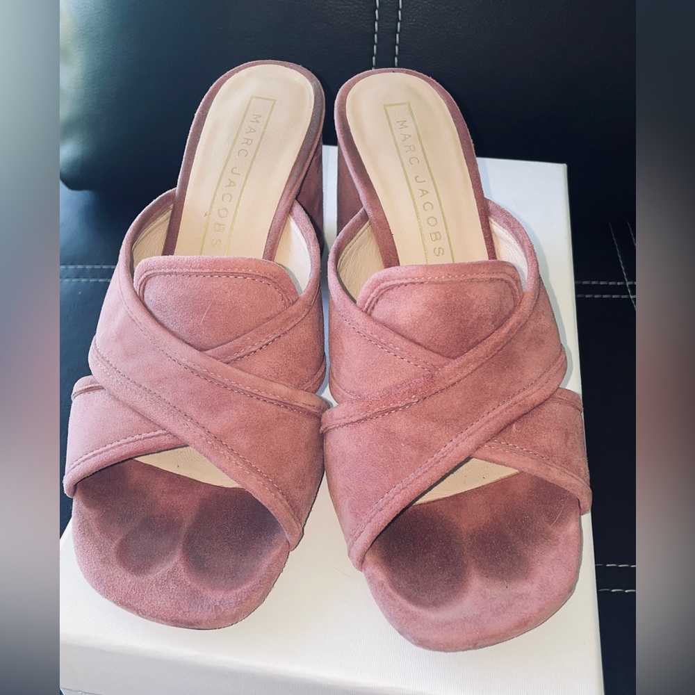 Marc Jacobs Aurora Suede Dusty Pink sandals size 7 (37) - Picture 8 of 12